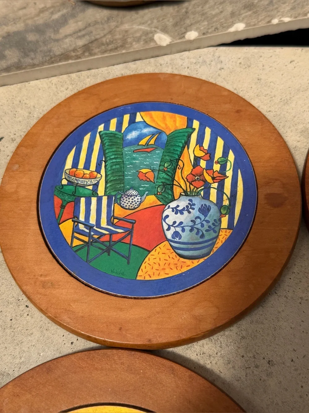 Vintage kauri wood coasters grandma core coastal grandma